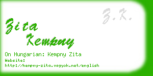 zita kempny business card